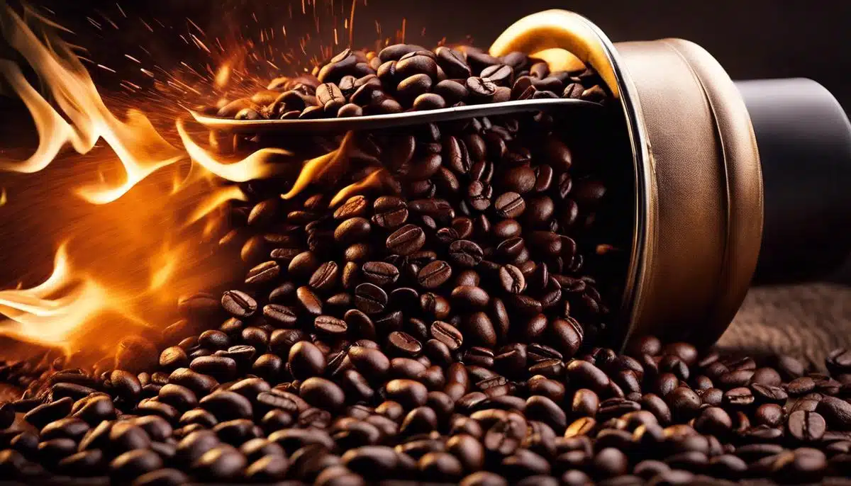 Image of a coffee bean being roasted